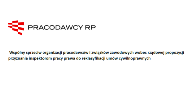 Wspólny sprzeciw organizacji pracodawców i związków zawodowych wobec rządowej propozycji przyznania inspektorom pracy prawa do reklasyfikacji umów cywilnoprawnych